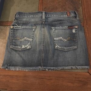 Seven for all mankind jean skirt w stud pockets