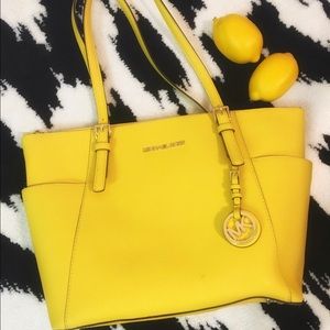 Michael Kors Yellow Jet Set Top-Zip Tote!