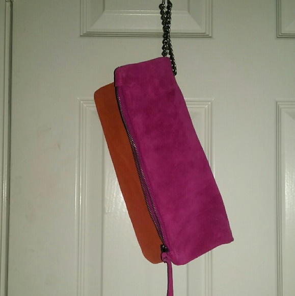 Suede foldover clutch NWOT