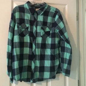 Blue and black flannel