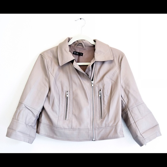 Lily Crop Faux Leather Moto Jacket