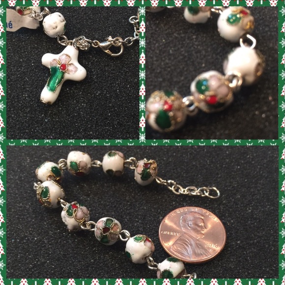 Cloisonné Cross Charm Bracelet - Picture 2 of 3