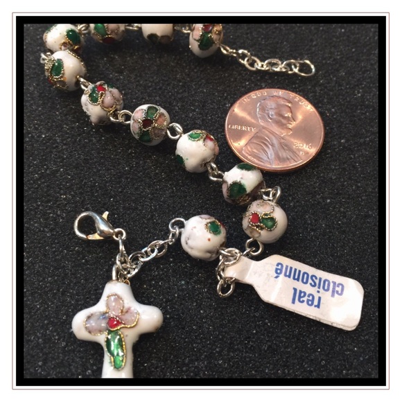 Cloisonné Cross Charm Bracelet - Picture 3 of 3