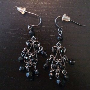Black chandelier earrings