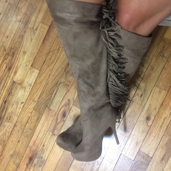 Fringe over the knee boots