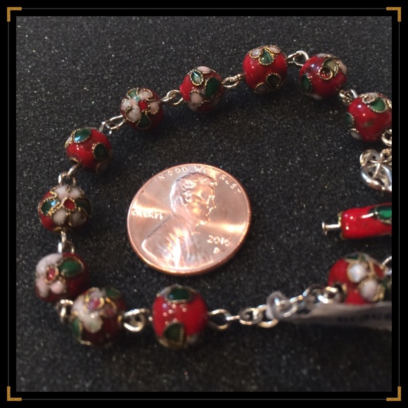 Cloisonné Cross Charm Bracelet - Picture 3 of 3