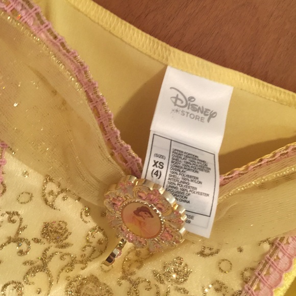 Disney Belle yellow pink flower dress