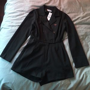 Black tuxedo style romper