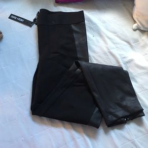 NWT Size L Black Pleather Leggings
