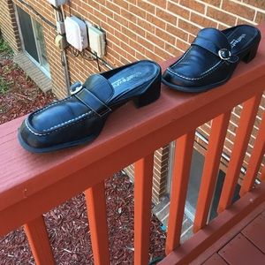 Black mule slip on