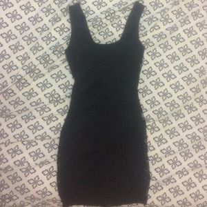 Black short, lace dress