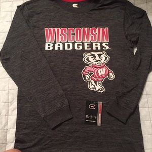 NWT!! Wisconsin Badgers Long Sleeved Shirt YLrg
