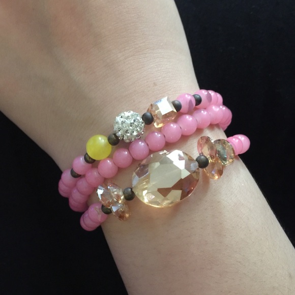 Crystal bracelets.