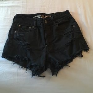 American Eagle Black High Waisted Shorts