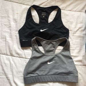 1 black & 1 grey nike sports bras