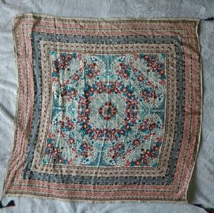 Paisley Print Square Silk Scarf - Lucky Brand