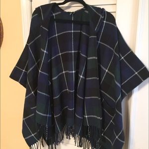 Plaid Tartan Hooded Poncho