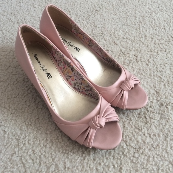 Pink open toe heels