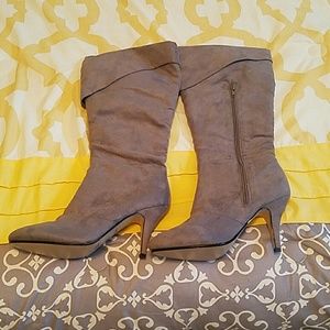 Grey suede boots