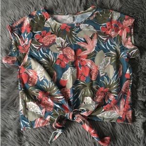 Zara Tropical Tied Top