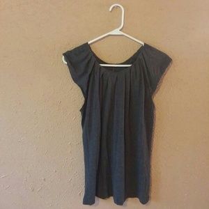 Pleated neckline tee