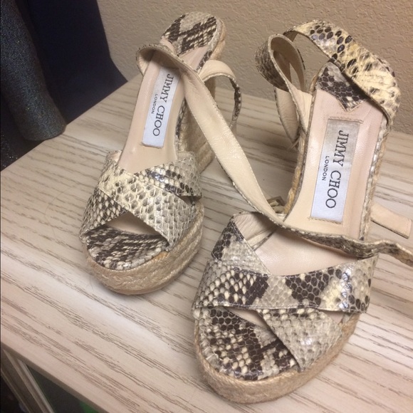 Jimmy Choo Snakeskin Wedges. Sz 35