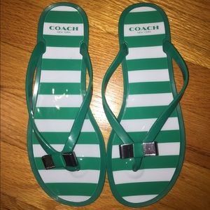 Coach Teal Jelly Sandals
