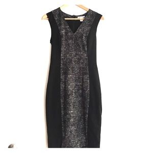 Black and gray v-neck dress