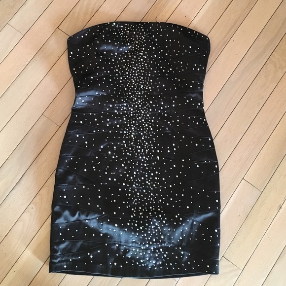 Strapless bedazzled dress