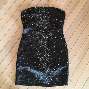 Strapless bedazzled dress