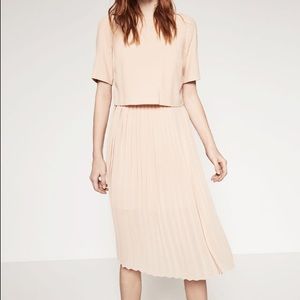 Zara midi dress with pleats. New with tags.