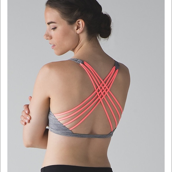 Free to be Lululemon sports bra pink and grey