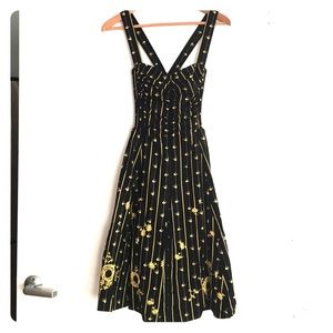 Anthropologie black and yellow dress