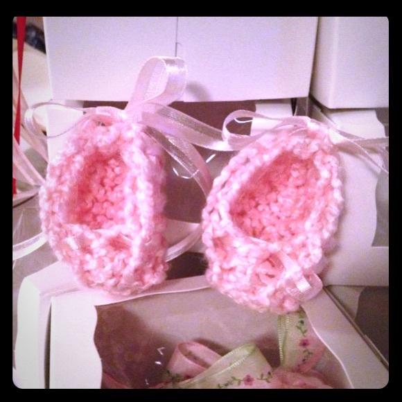 Luxury Bamboo Pink Knitted Ballet Baby Booties