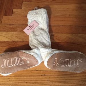 Juicy Couture ivory slippers