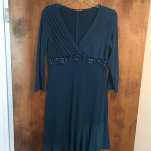 Rampage teal color pleated top ruffles bottom