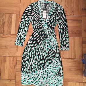 BCBG wrap dress printed