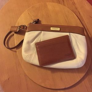 Coach purse with matching card holder