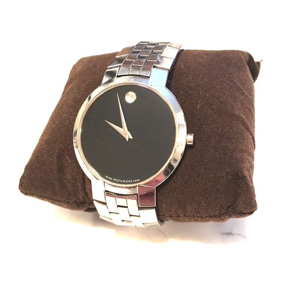 MOVADO BLACK MUSEUM DIAL WATCH
