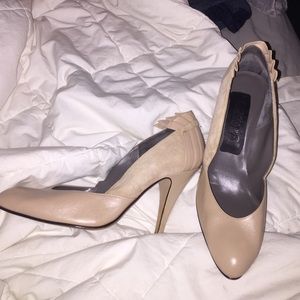 Connie Heels, real leather & tan color