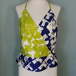 Trina Turk Print Faux Wrap Sleeveless Top