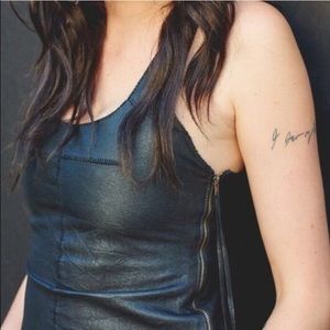 Soft fitted genuine leather tank top