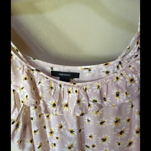 Forever 21 floral   off the shoulder dress size L - Picture 3 of 4