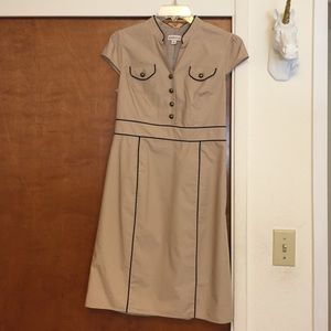 Military Style Tan and Blue Dress