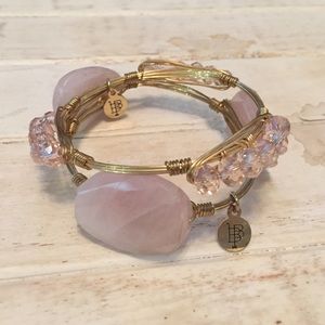 Blush Set of 2 Bourbon & Bowetie bangles