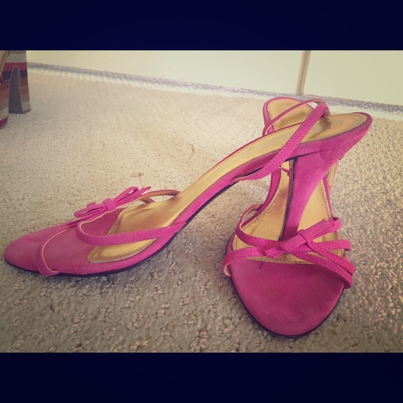 J Crew Hot pink strappy sandals.  Sz 8.