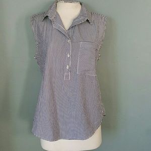 NSF Cotton Stripe Sleeveless Tunic