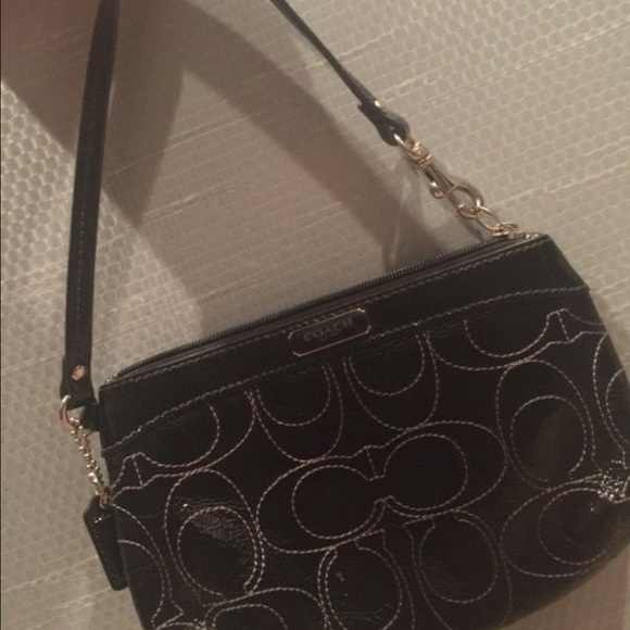 Black COACH wristlet