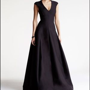 HALSTON HERITAGE SILK FAILLE STRUCTURED GOWN