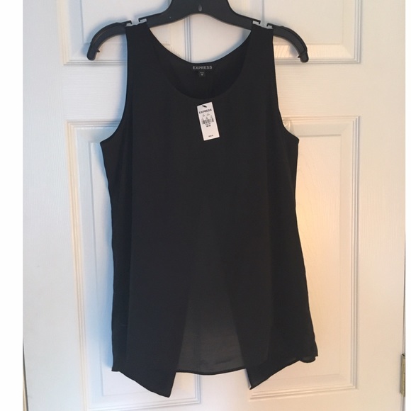 Express Sheer Black Butterfly Tank Top